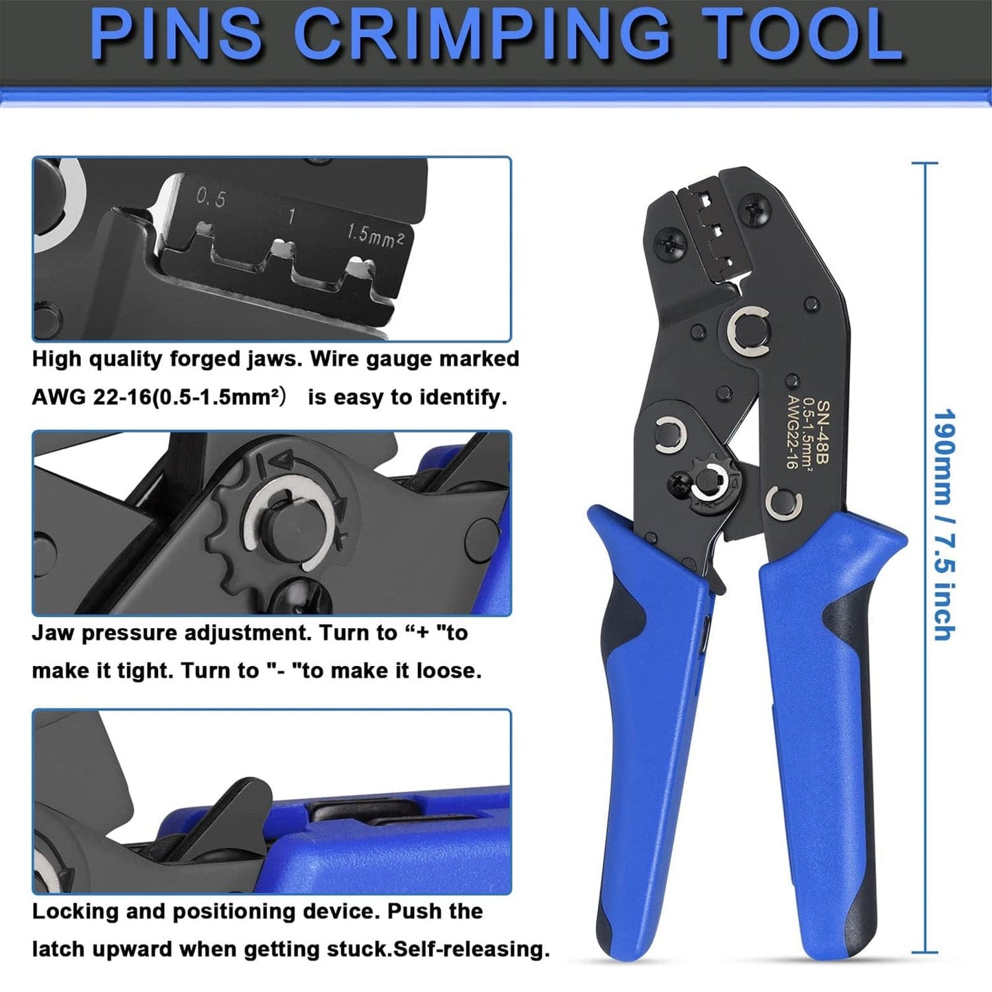 500Pcs Wire Terminal Crimping Tool Kit Ratcheting Crimper