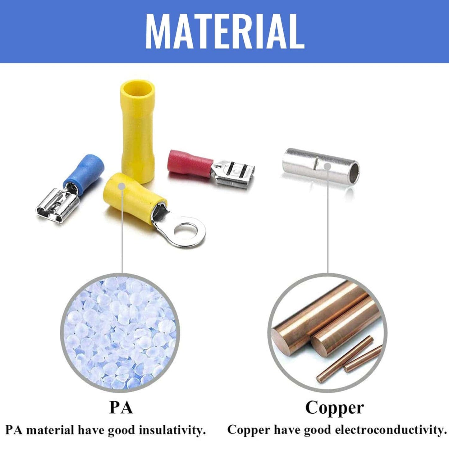 1500pcs Wire Terminals Butt Connector Kit Insulated