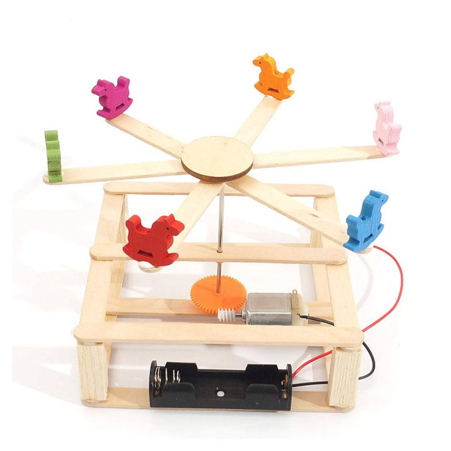 DIY Whirligig Carousel STEM Kit Wooden Merry-Go-Round