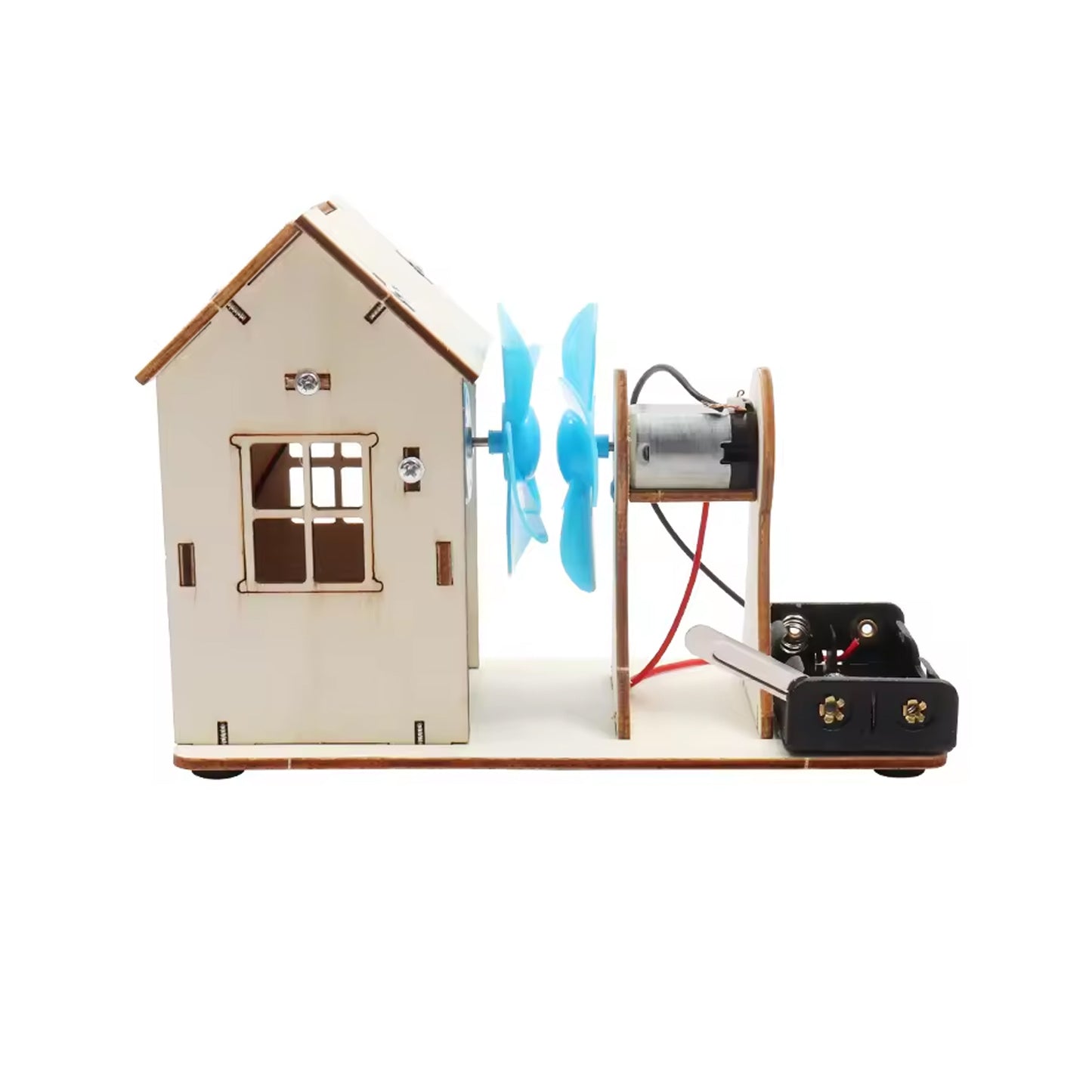 Wind Turbine House STEM Kit Wooden DIY Wind Power Station DIY Renewable Energy Project Educational Wind Turbine Construction Set Build Your Own Wind Turbine - RS6332