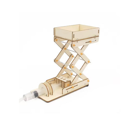 Hydraulic Lifting Platform STEM Kit Hydraulic Lift STEM Toy Wooden DIY Hydraulic Platform Build Your Own Hydraulic Lift: A Fun and Educational DIY Project - RS6369