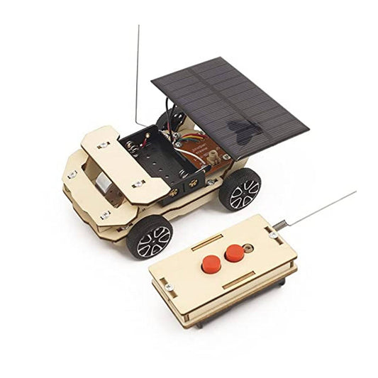 DIY Remote Car STEM Kit Wooden Wireless with Solar Energy