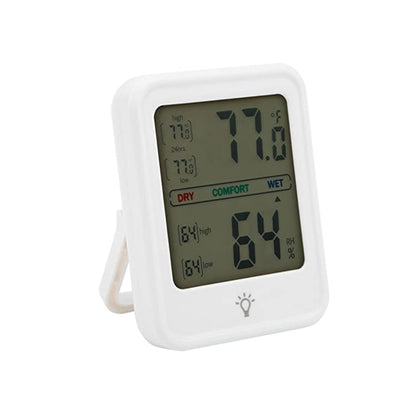 MC42 Indoor Thermometer Hygrometer MC42 Digital Temperature And Humidity Meter Accurate Indoor Temperature And Humidity Monitor Are Industrial Large Screen Multifunctional Thermo Hygrometer For Home - White - RS6521