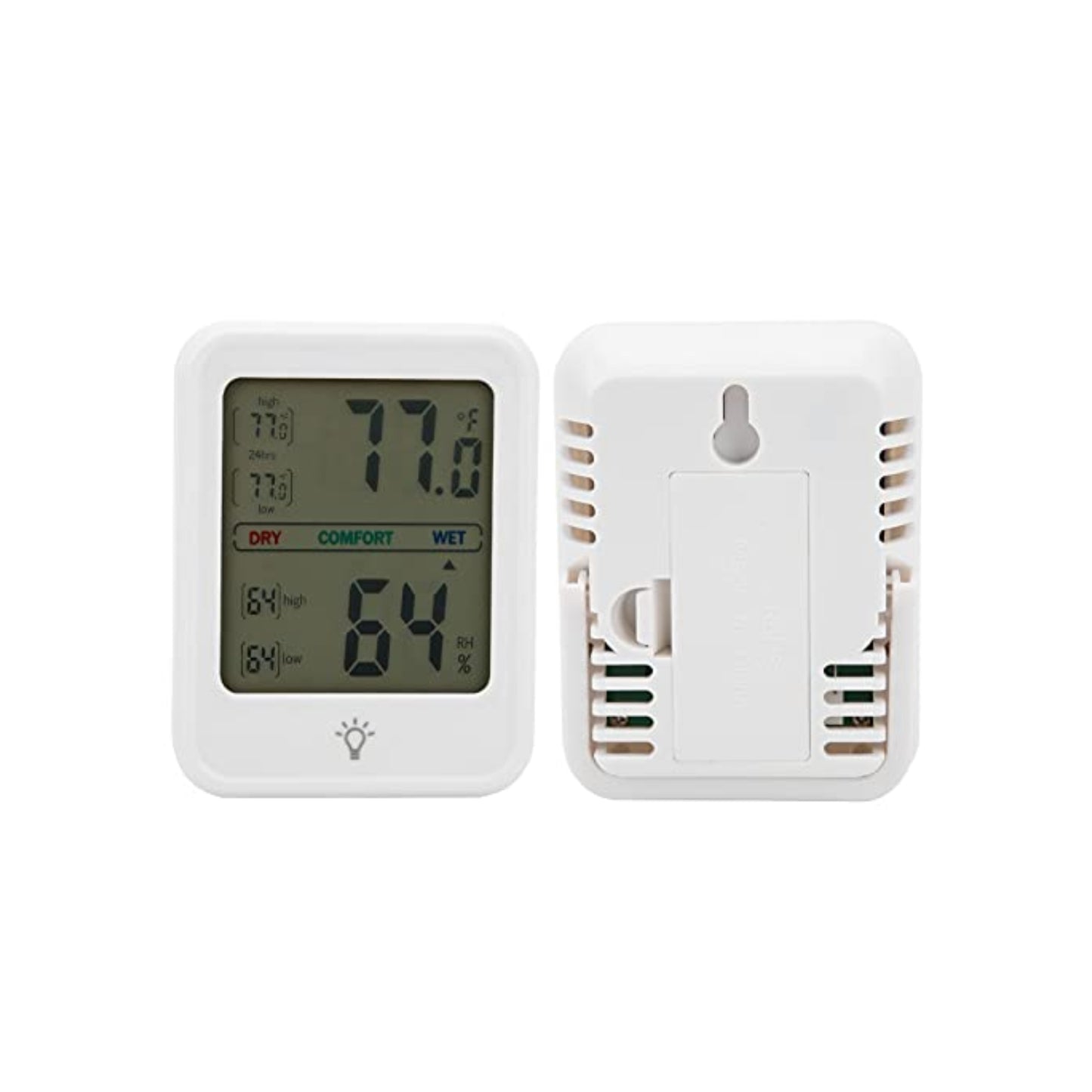 MC42 Indoor Thermometer Hygrometer MC42 Digital Temperature And Humidity Meter Accurate Indoor Temperature And Humidity Monitor Are Industrial Large Screen Multifunctional Thermo Hygrometer For Home - White - RS6521