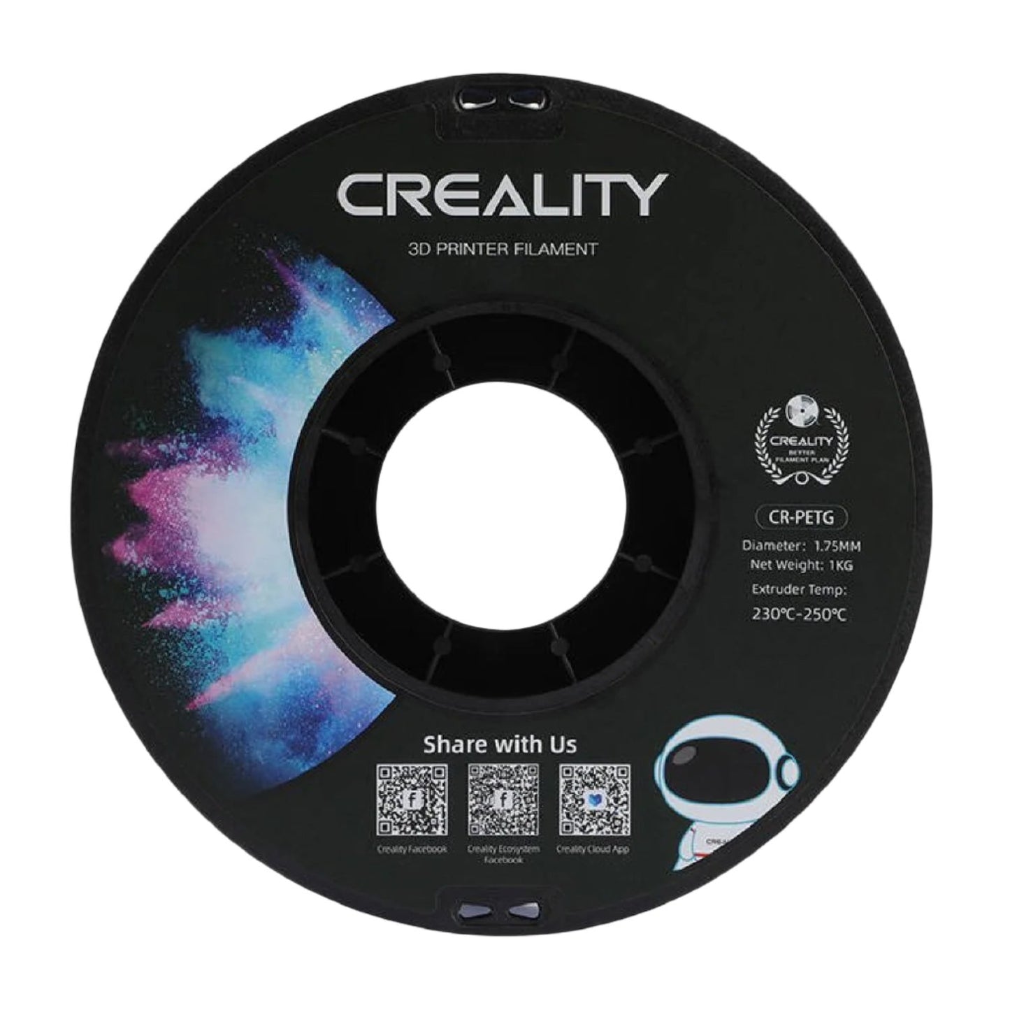 Creality CR-PETG Filament 3D Printing Filament 1.75mm Filament 1KG Filament Creality Filament High-Quality PETG Filament For 3D Printing - Transparent - RS6753