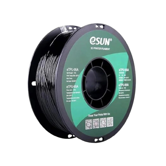 eSUN eTPU-95A 1.75mm Filament 3D Printer Filament 1KG Elastic Flexible TPU Filament For Durable Parts TPU Filament For Creating Flexible Prototypes High-Quality TPU Filament For 3D Printers - Black - RS6787