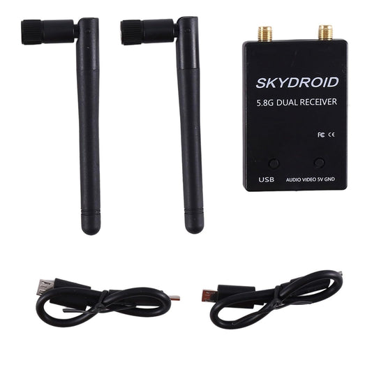 Skydroid 5.8GHz OTG FPV Receiver Antenna FPV Receiver OTG FPV Receiver High Quality FPV Receiver With Dual Antenna For Drone Racing Android Optimal and Android Smartphone Compatibility - Black - RS7022