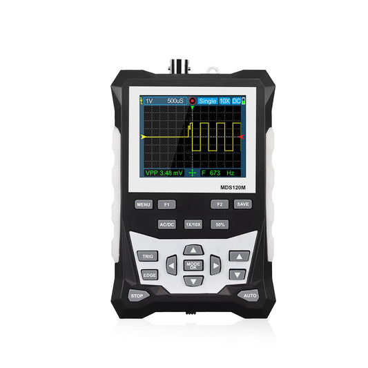 Handheld Oscilloscope Digital Oscilloscope 500MS/s Sampling Rate Portable  Storage Oscilloscope 120MHz  Waveform Bandwidth Oscilloscope 2.4" LCD Display Oscilloscope 2500 Waveform Storage Oscilloscope - RS7086