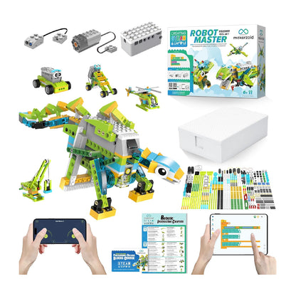 makerzoid 200-in-1 Programmable Robotics Kit DIY Robotics Kit With 200+ Projects  STEM Learning Robot Kit For Kids Programmable Robot Kit Build the Future, One Robot at a Time - RS7135