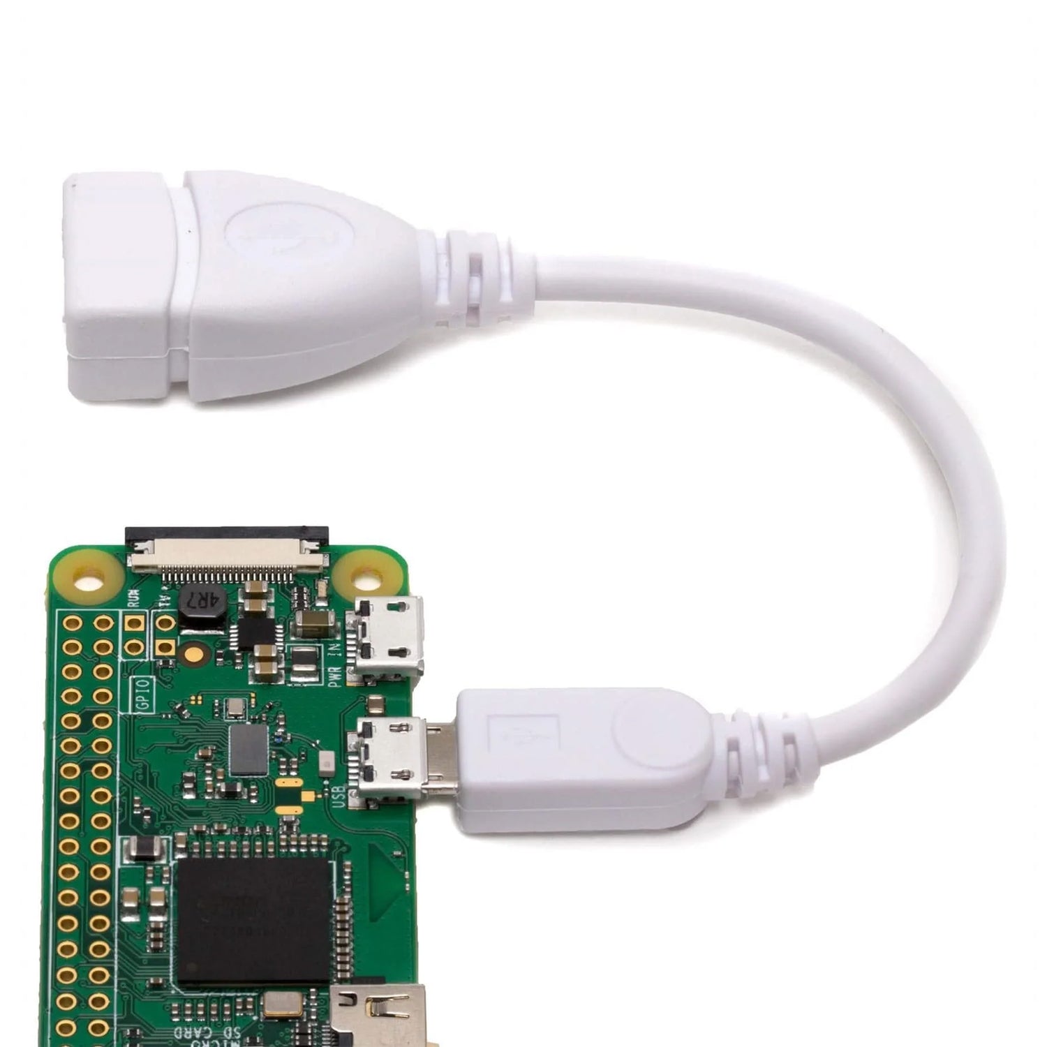 Raspberry Pi Micro USB/Male to USB A/Female Cable USB-B Male To USB-A Female OTG Adapter for Raspberry Pi Zero, Pi Zero W, Pi Zero 2W - RS7179