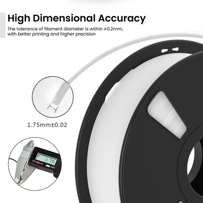 HS PLA+ 3D Printer Filament 1.75mm 1kg Gross PLA+ 3D Printing For FDM Printing Snow White - RS7434