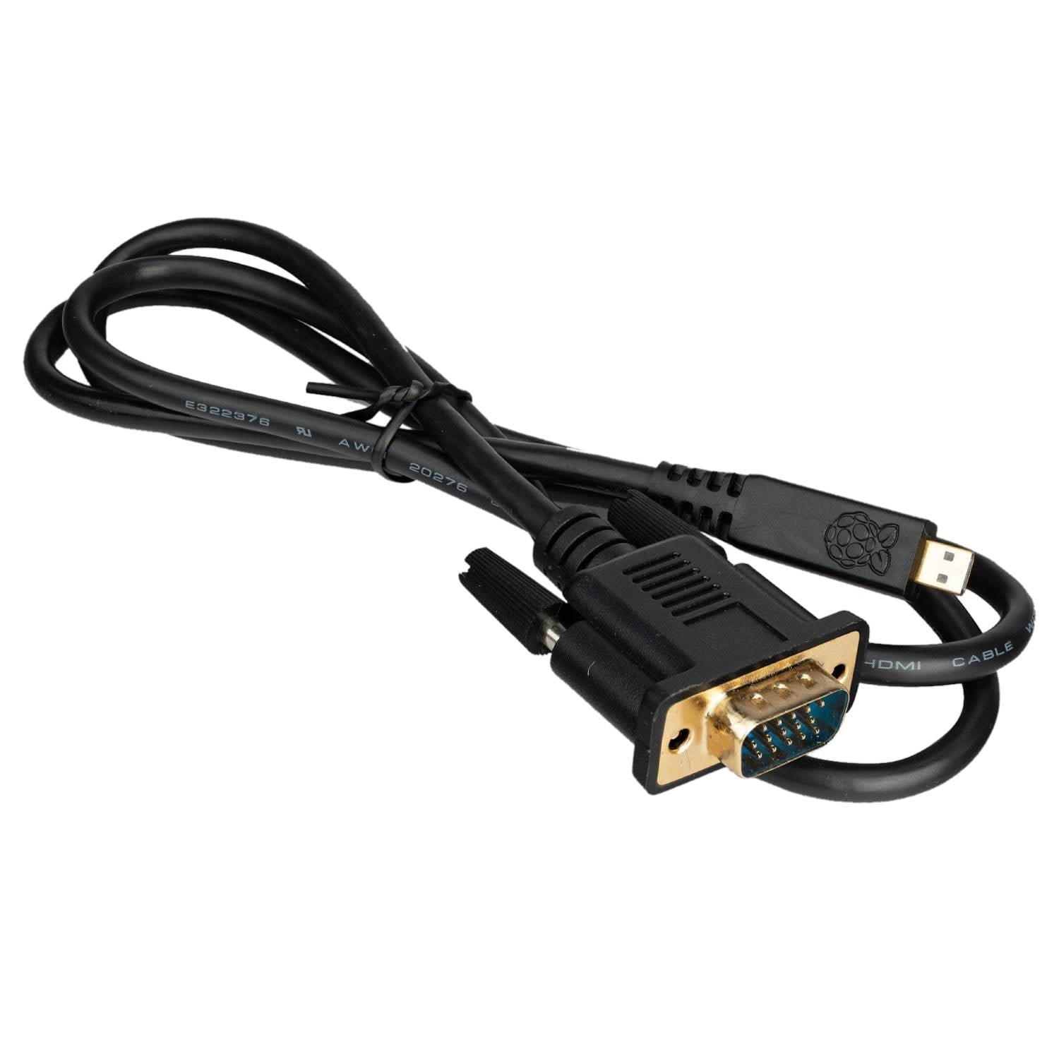 Raspberry Pi Micro-HDMI to VGA Converter Cable 1m Micro-HDMI to VGA Cable For Raspberry Pi 5 And 4 Model B High-Quality Micro-HDMI to VGA Cable Easily Display Raspberry Pi Output on VGA Connections Monitor - RS8380