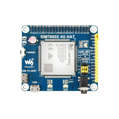 Waveshare SIM7600G-H 4G HAT LTE Cat-4 4G/3G/2G HAT for Raspberry Pi 4G HAT for Raspberry Pi 4G Module for RPi, GNSS Positioning, Global Band - RS9264