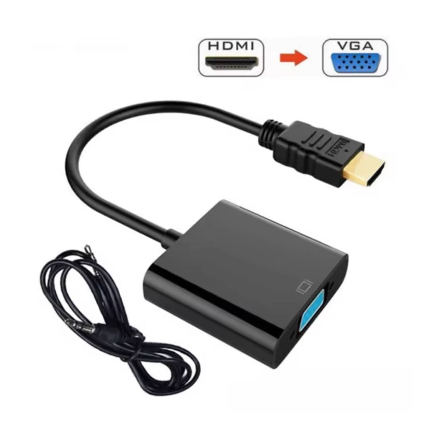 HDMI to VGA Converter with Audio Output HDMI to VGA Adapter with 3.5mm Audio Pin HDMI Male to VGA Female Converter HDMI to VGA with Audio Converter - RS9269