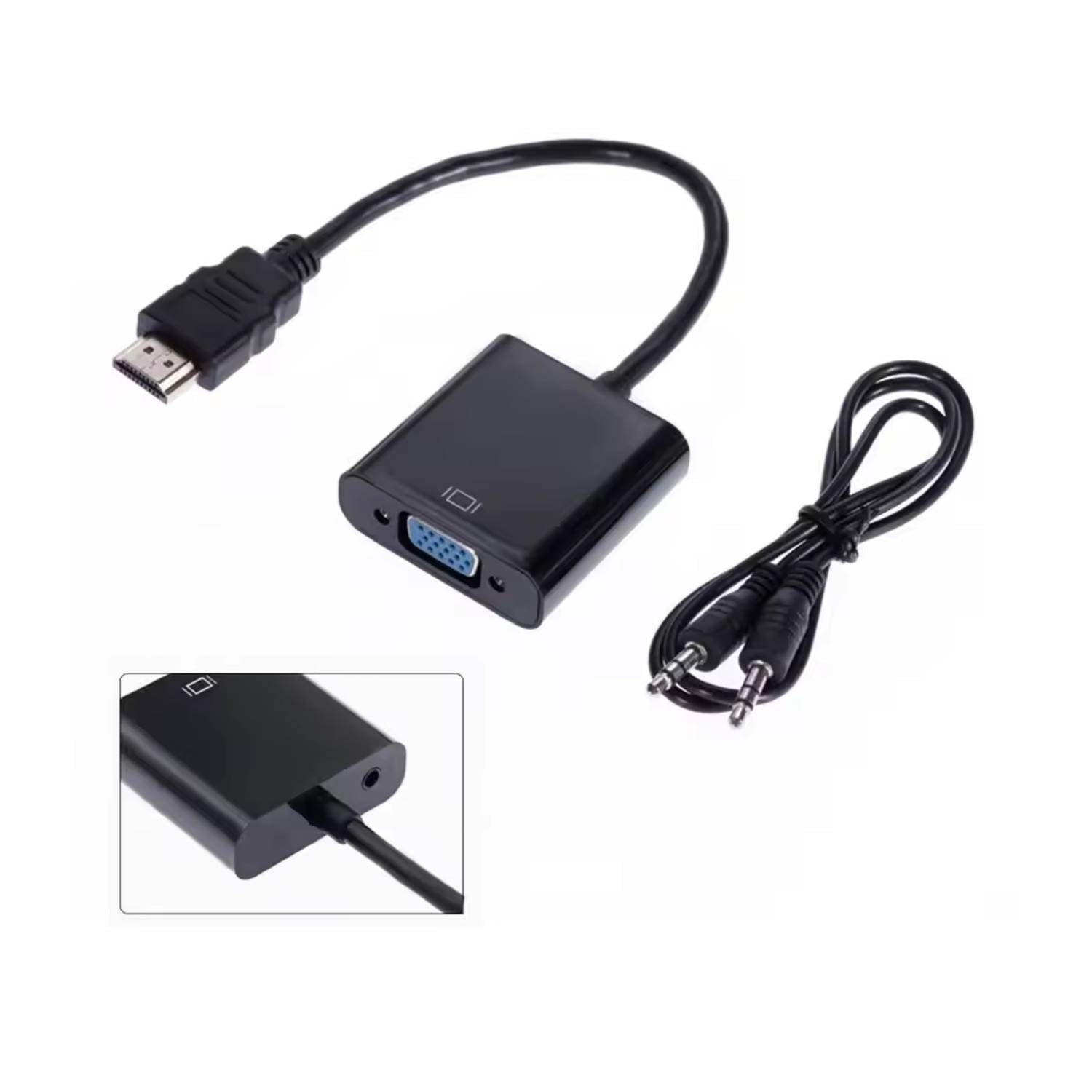 HDMI to VGA Converter with Audio Output HDMI to VGA Adapter with 3.5mm Audio Pin HDMI Male to VGA Female Converter HDMI to VGA with Audio Converter - RS9269