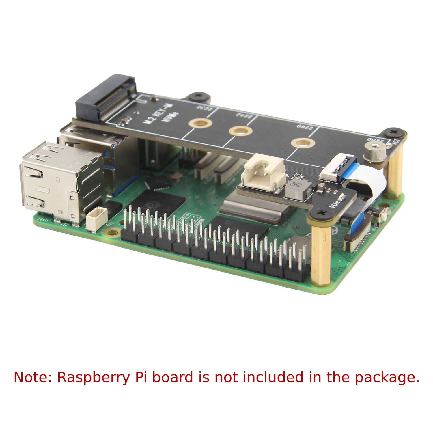 Raspberry Pi 5 NVMe M.2 SSD Adapter Pi 5 PCIe to NVMe SSD Shield X1001 Pi 5 NVMe SSD Expansion Board NVMe SSD Board for Raspberry Pi 5 - RS9274