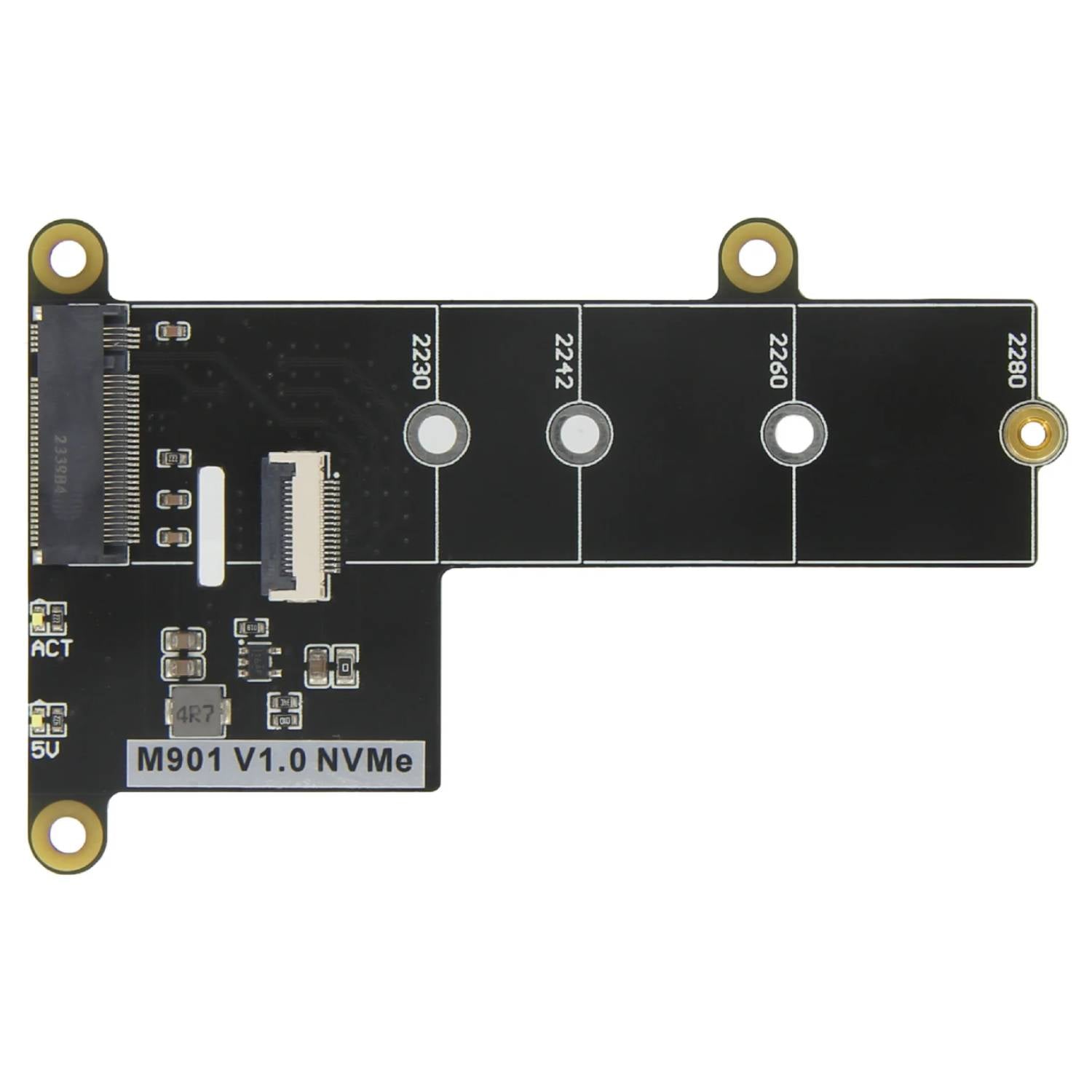 Raspberry Pi 5 M.2 NVMe SSD Adapter M901 Pi 5 PCIe to M.2 NVMe SSD Shield NVMe SSD Expansion Board Raspberry Pi 5 Storage Expansion - RS9278