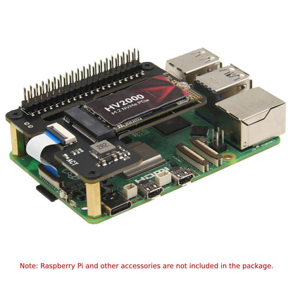 Raspberry Pi 5 M.2 NVMe SSD Adapter X1000 Pi 5 PCIe to M.2 NVMe Top HAT M.2 NVMe SSD PCIe Board NVMe SSD Expansion Shield - RS9281