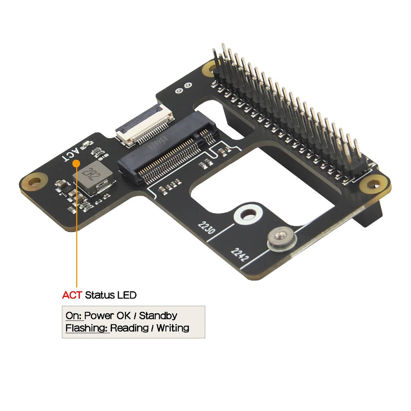 Raspberry Pi 5 M.2 NVMe SSD Adapter X1000 Pi 5 PCIe to M.2 NVMe Top HAT M.2 NVMe SSD PCIe Board NVMe SSD Expansion Shield - RS9281