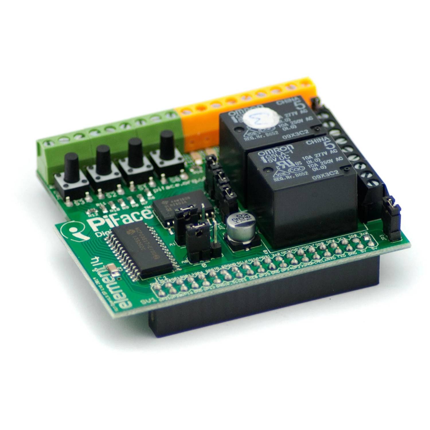 PiFace Digital 2 I/O Board Raspberry Pi Digital I/O Expansion Digital Input/Output Expansion Shield Digital I/O for Raspberry Pi Projects - RS9282