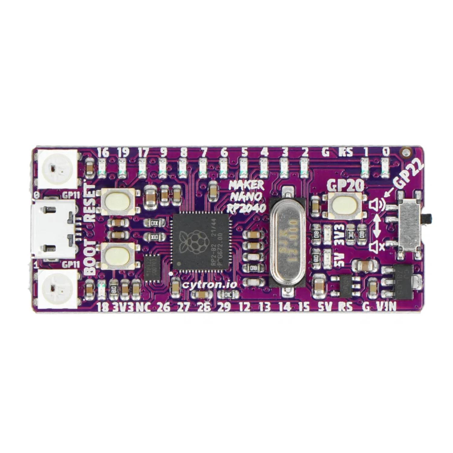 Cytron Maker RP2040 Nano Development Board RP2040 Nano Board Maker Nano Board with Raspberry Pi RP2040 - RS9285