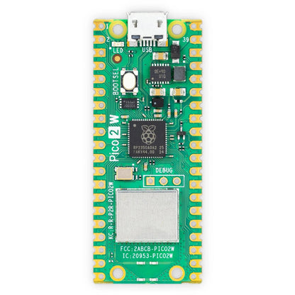 Raspberry Pi Pico 2 W with 2.4GHz 802.11n Wireless LAN and Bluetooth 5.2 RP2350 Pico 2W Wireless Microcontroller Board - RS9301