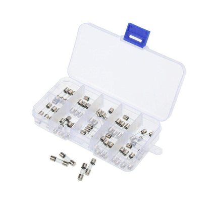 5x20mm 0.25A~6.3A Glass Fuse Assortment Kit - 50Pcs