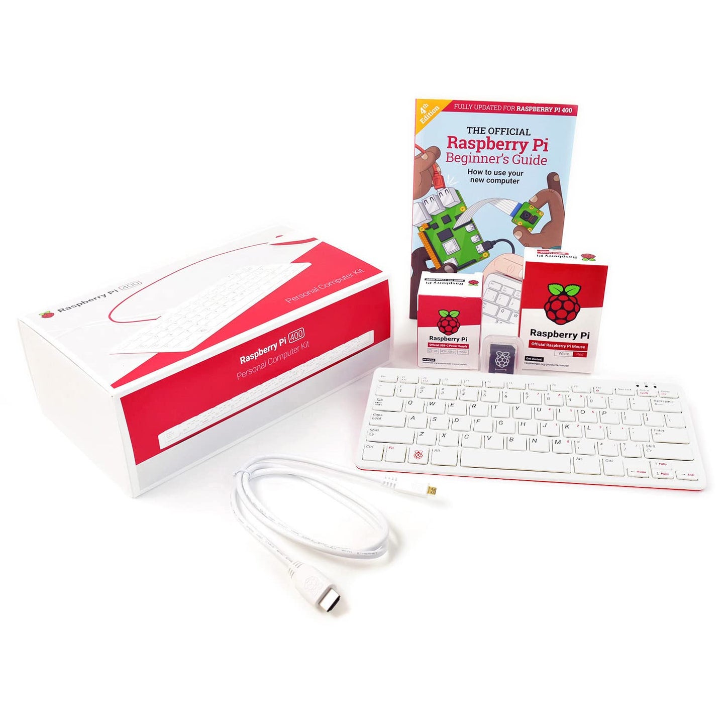 Raspberry Pi 400 Computer Kit RPi 400 Personal Computer Kit Keyboard - Integrated Raspberry Pi 400 Built Into A Compact Keyboard - You Just Need To Add A Monitor - RS7124