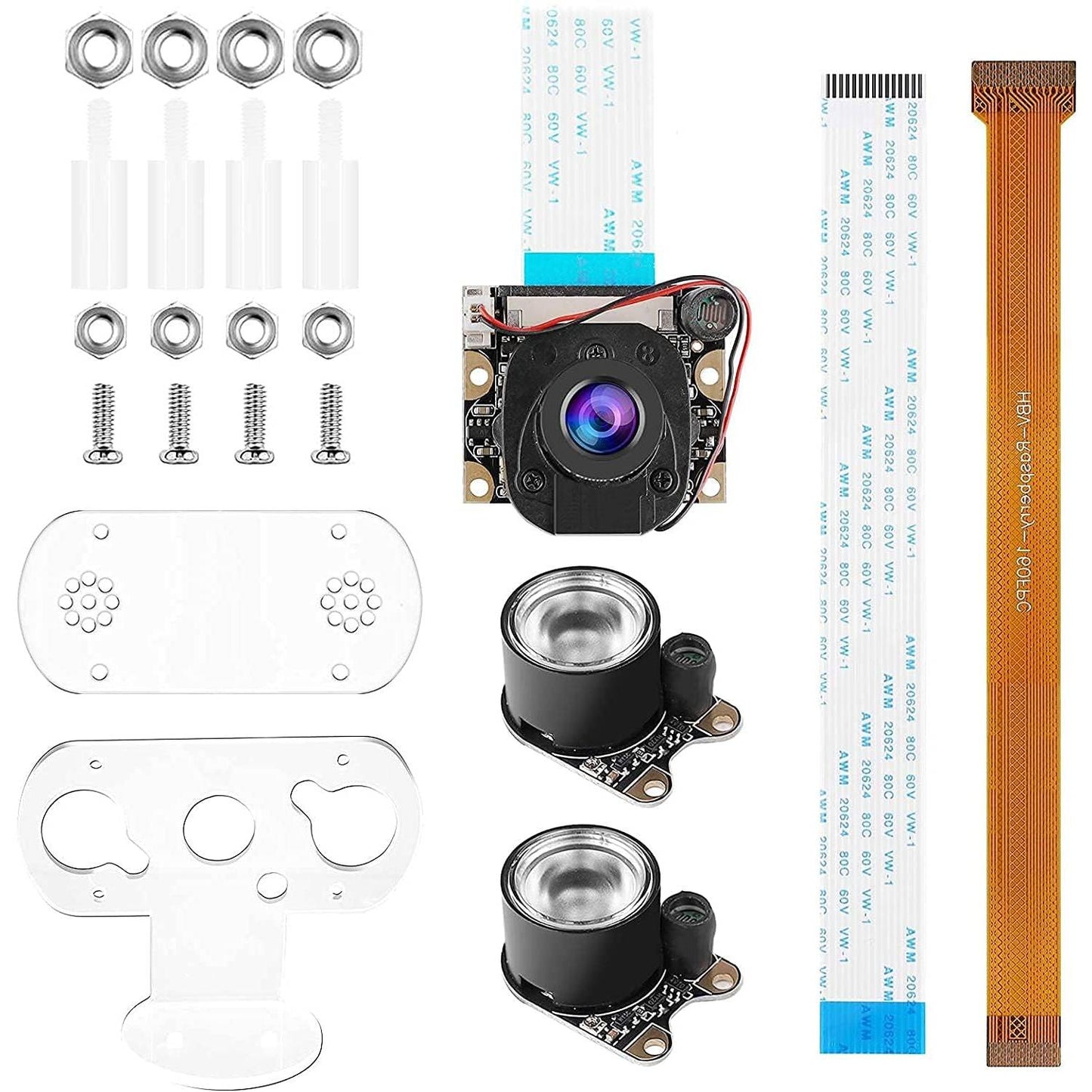 Raspberry Pi 4B Camera IR Camera Module With Holder and Cable IR Camera Module 75 Degree 5MP OV5647 Webcam Automatically Switching Between Day Vision and Night Visio For Raspberry Pi 4B 3B+ 2B+ Zero and Zero W - RS2843