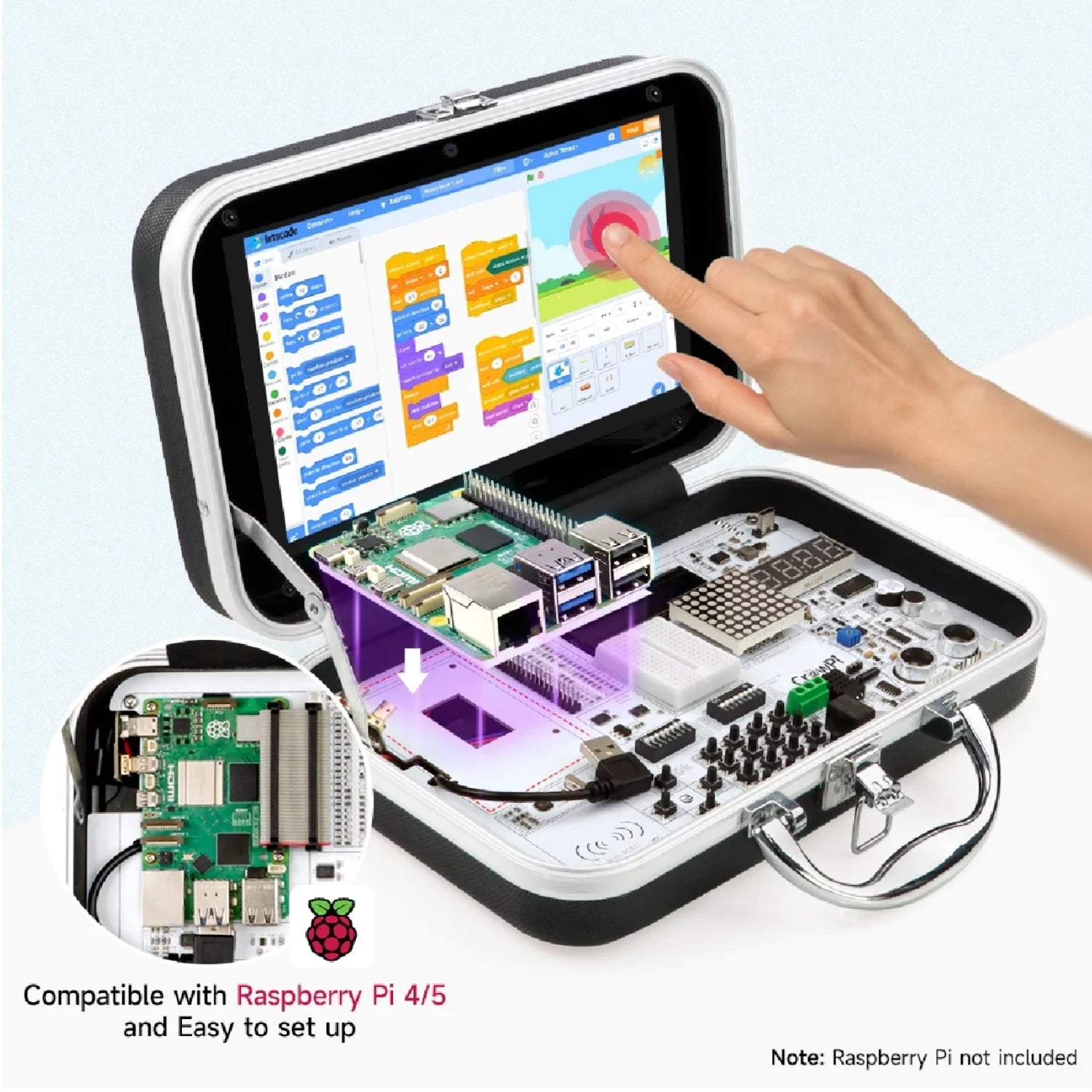 ELECROW CrowPi: Compact Raspberry Pi Kit Raspberry Pi 5 Educational Kit With 9-inch Display For Learn AI, Robotics, And Coding Level Up Your Learning With CrowPi 5 Kit For Kids And Beginners - RS7199