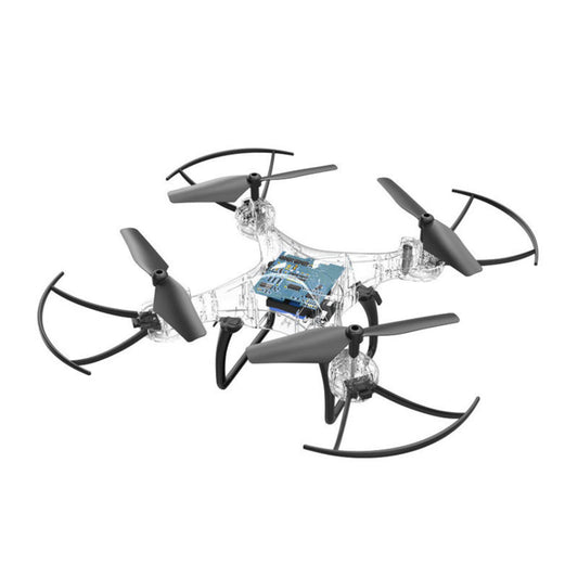 S1 Scratch UAV Drone – mini transparent quadcopter with 6-axis gyro, propeller guards, and USB rechargeable battery for beginners and hobbyists