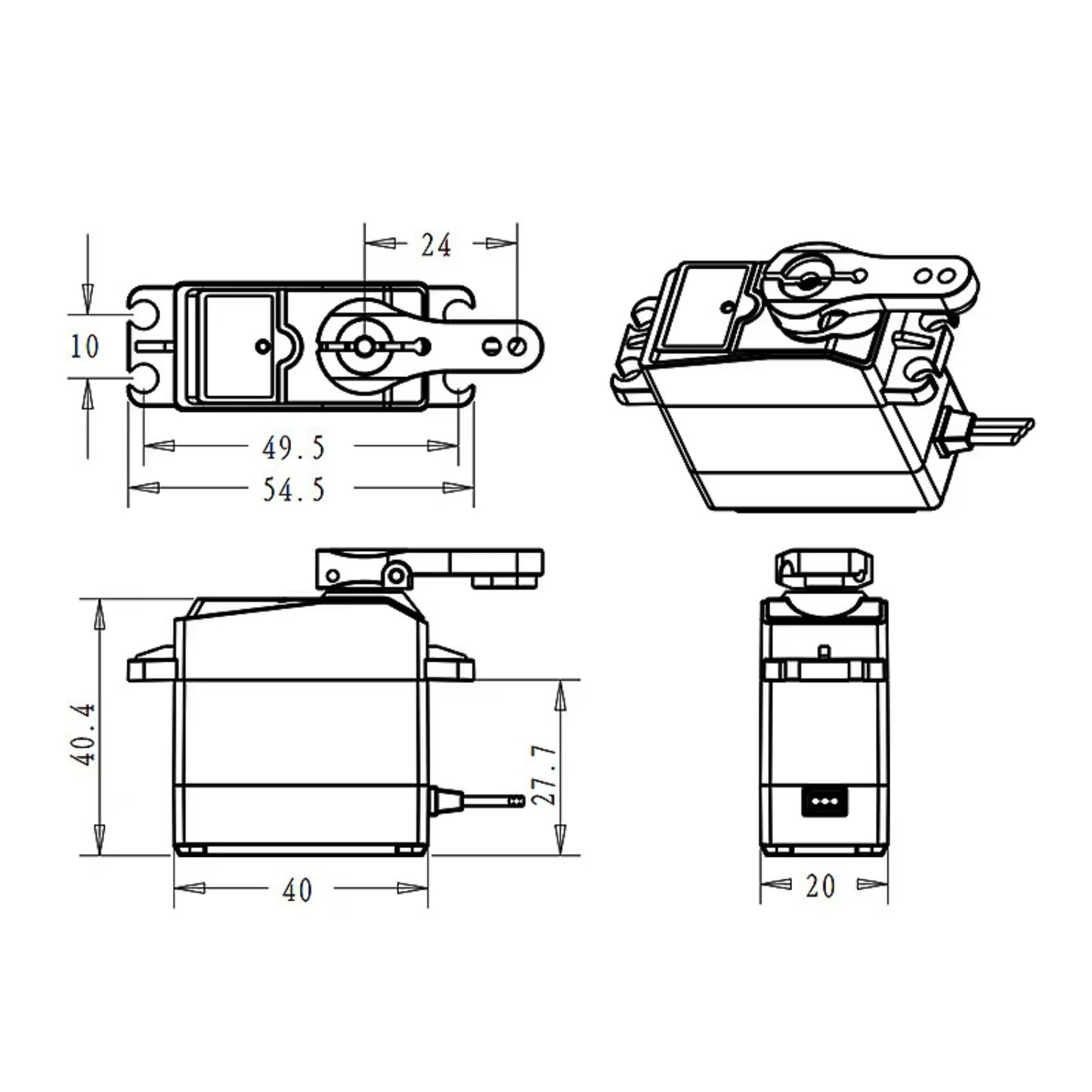 DSServo DS3235 35KG Waterproof Servo High Speed Metal Gear Servo 180°,  270° (Optional) Degree Rotation Servo 35Kg High Torque Digital Servo  For 1/8 1/10 RC Cars