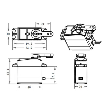 DSServo DS3235 35KG Waterproof Servo High Speed Metal Gear Servo 180°,  270° (Optional) Degree Rotation Servo 35Kg High Torque Digital Servo  For 1/8 1/10 RC Cars