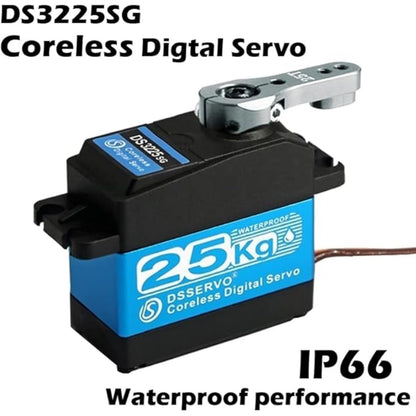 DSServo DS3225SSG 25KG PRO Digital Servo High Torque Coreless RC Servo Motor Waterproof Metal Gear Servo 180°, 270° (Optional) Degree Rotation Servo  For 1/8 and 1/10 RC Cars