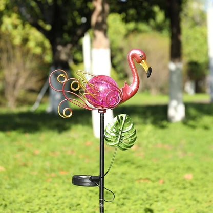 Solar-Powered Flamingo Stake Lights Solar Flamingo Stake Lights Outdoor Waterproof LED Flamingo Lights For Garden Lawn And Patio - RS6147