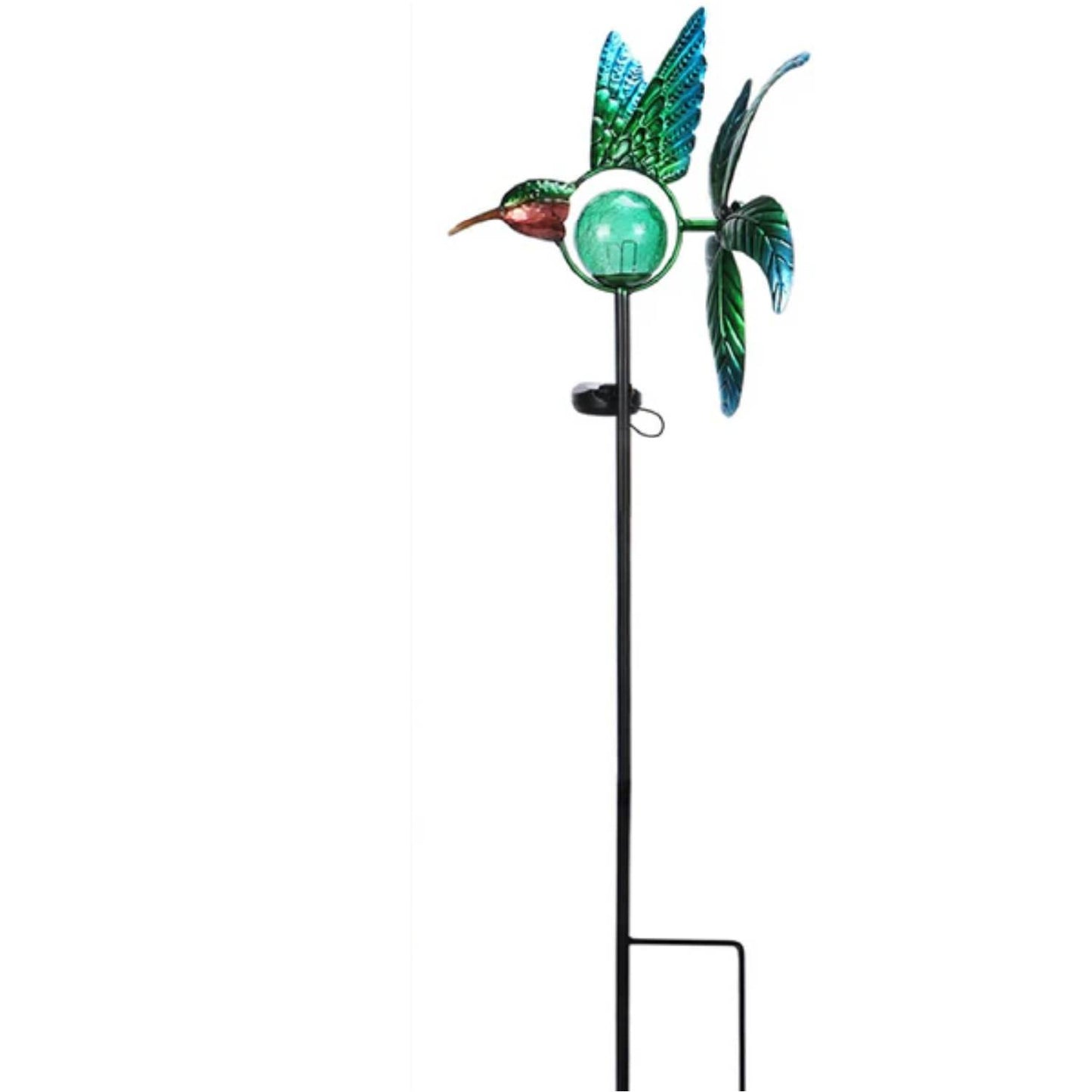 Solar Powered Hummingbird Stake Lights Waterproof Crackle Glass Solar Stake Lights Beautiful And Functional Hummingbird Solar Lights For Pathway, Patio, Backyard, Lawn - RS6146