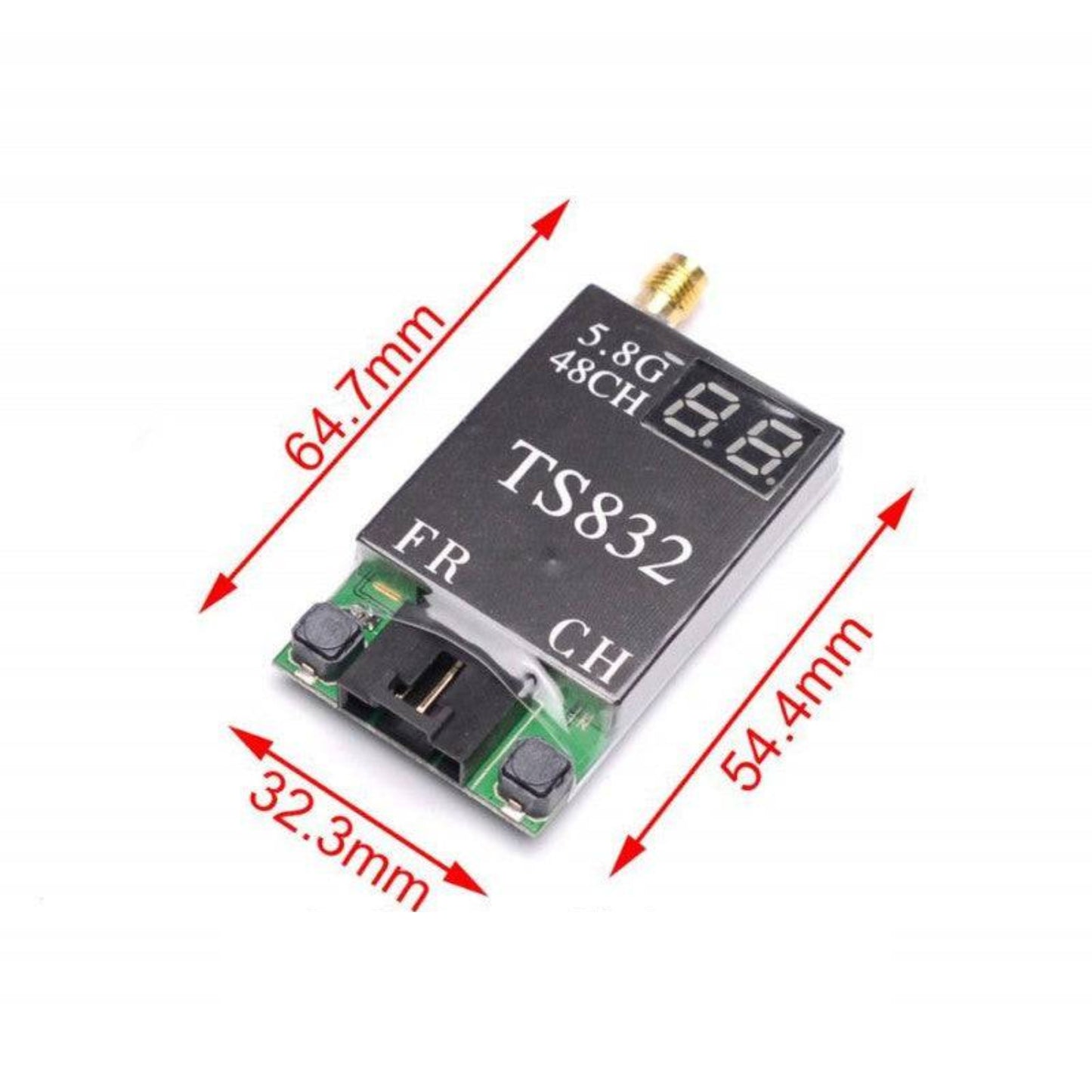 TS832 48CH 5.8G 600mW Wireless AV Transmitter 48CH 5.8G Audio/Video FPV Transmitter High-Power 48CH 5.8G FPV Transmitter With 600mW Output For Long-Range Flight - RS3649