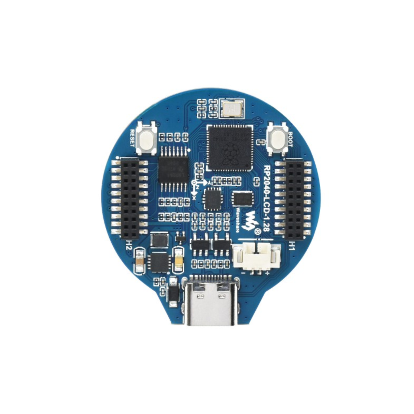 Waveshare RP2040 MCU Board, With 1.28inch Round LCD, Accelerometer and Gyroscope Sensor Onboard 6-axis IMU Sensor, USB-C Connector - RS5906