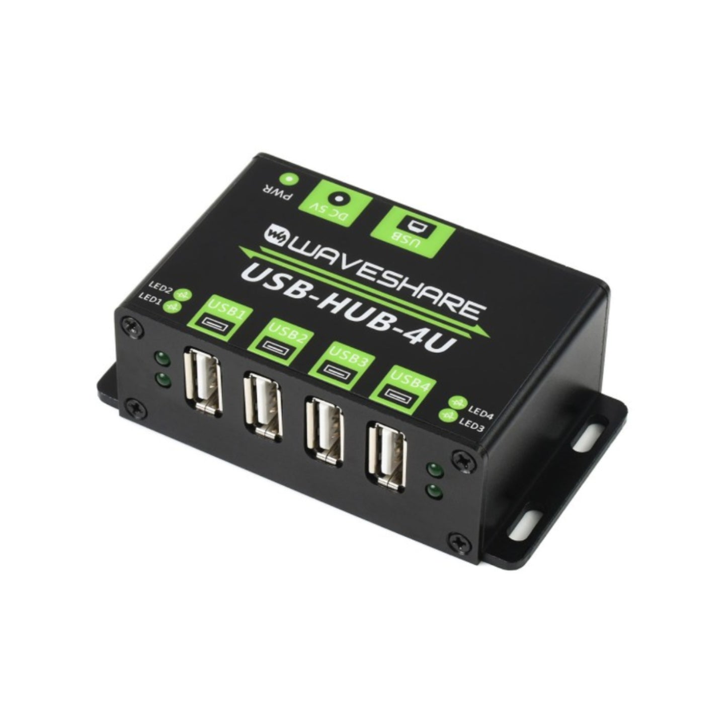 Waveshare Industrial Grade USB 2.0 HUB Industrial 4-Port USB 2.0 Hub 480Mbps Up To Data Industrial USB HUB Expand Your USB Connectivity With Waveshare 4-Port Hub - RS5892