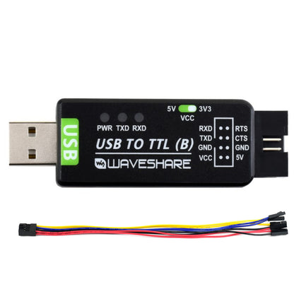 Waveshare Industrial USB-TTL Converter (B) CH343G Chip USB TO TTL Converter (B) Industrial-Grade USB-TTL Converter (B) For Industrial Applications - RS8379