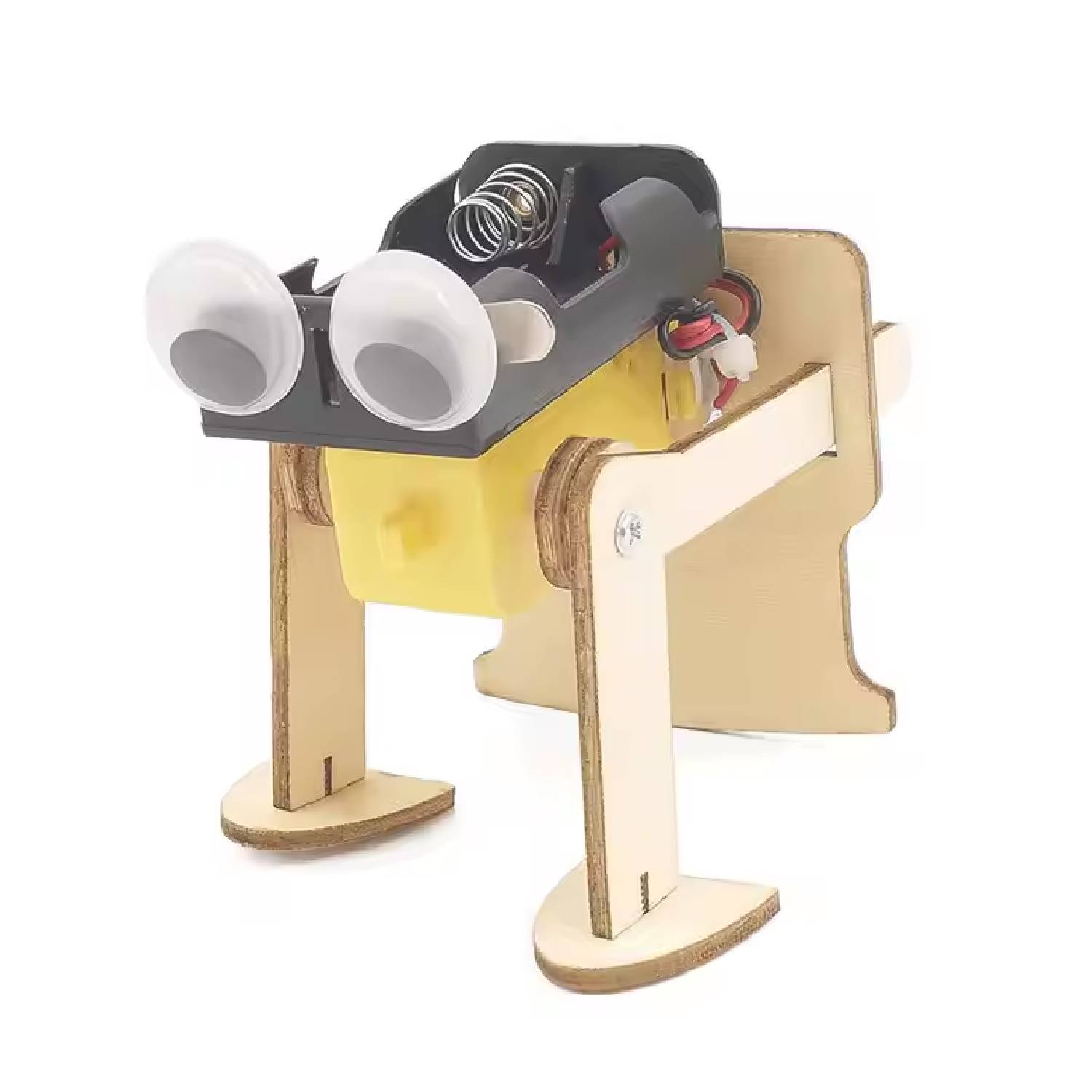 Wooden Walking Dance Robot STEM Kit DIY Mechanical Walking Dancing Robot Toy Build Your Own Walking Dance Robot Toy Develop Engineering & Creativity - RS6396