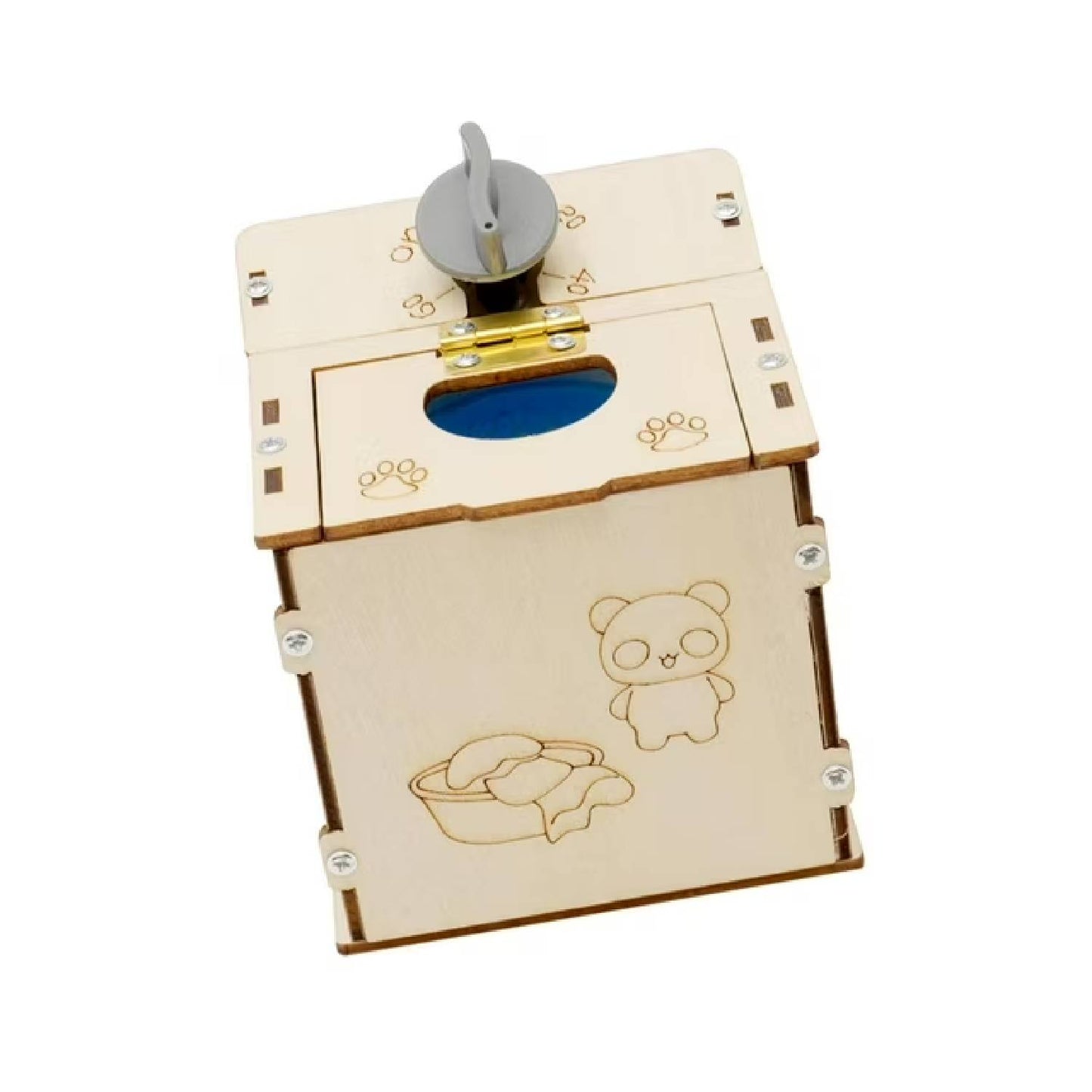 Wooden Washing Machine STEM Kit Wooden Timed Washing Machine Toy Handmade Wooden Washing Machine Science Experiment For Develop Creativity & Motor Skills - RS6482