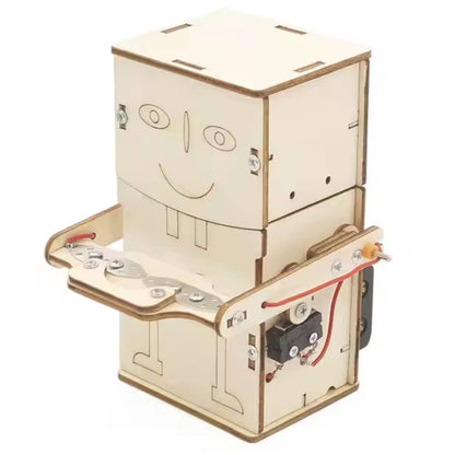 Wooden Coin Eating STEM Kit DIY Wooden Coin Eating Robot Kit DIY Coin Eating Robot Kit DIY Science Project Kits Build Your Own Coin-Devouring Machine- RS6346