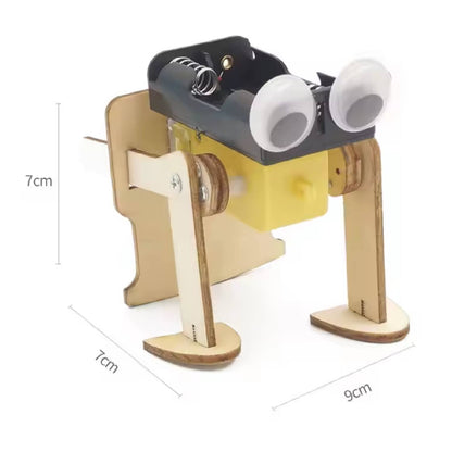 Wooden Walking Dance Robot STEM Kit DIY Mechanical Walking Dancing Robot Toy Build Your Own Walking Dance Robot Toy Develop Engineering & Creativity - RS6396