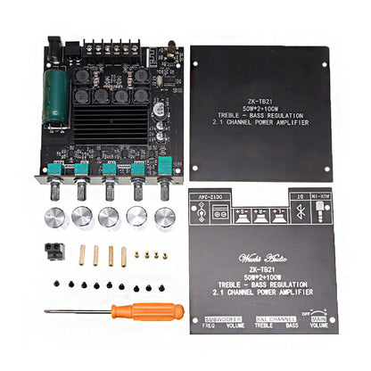 ZK-TB21 TPA3116D2 Subwoofer Amplifier Board Bluetooth 5.0 Amplifier Board 50WX2+100W 2.1 Channel Power Audio 2.1 Channel Stereo Bass AMP With Bluetooth 5.0 Connectivity Powerful Subwoofer Amplifier Board For Home Audio Systems - RS2780