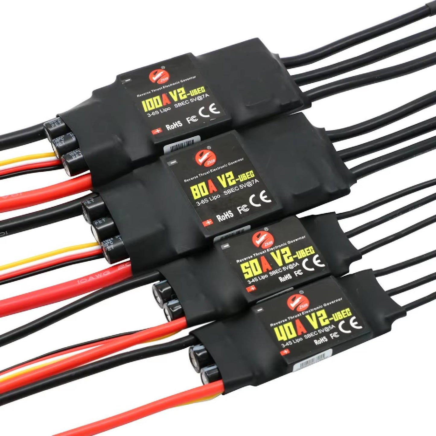 ZMR Brushless ESC 40A 50A 80A 100A V2 - 2-4S With BEC/UBEC For Quadcopters & Helicopters Drone Speed Controller RC Quadcopters And Helicopters