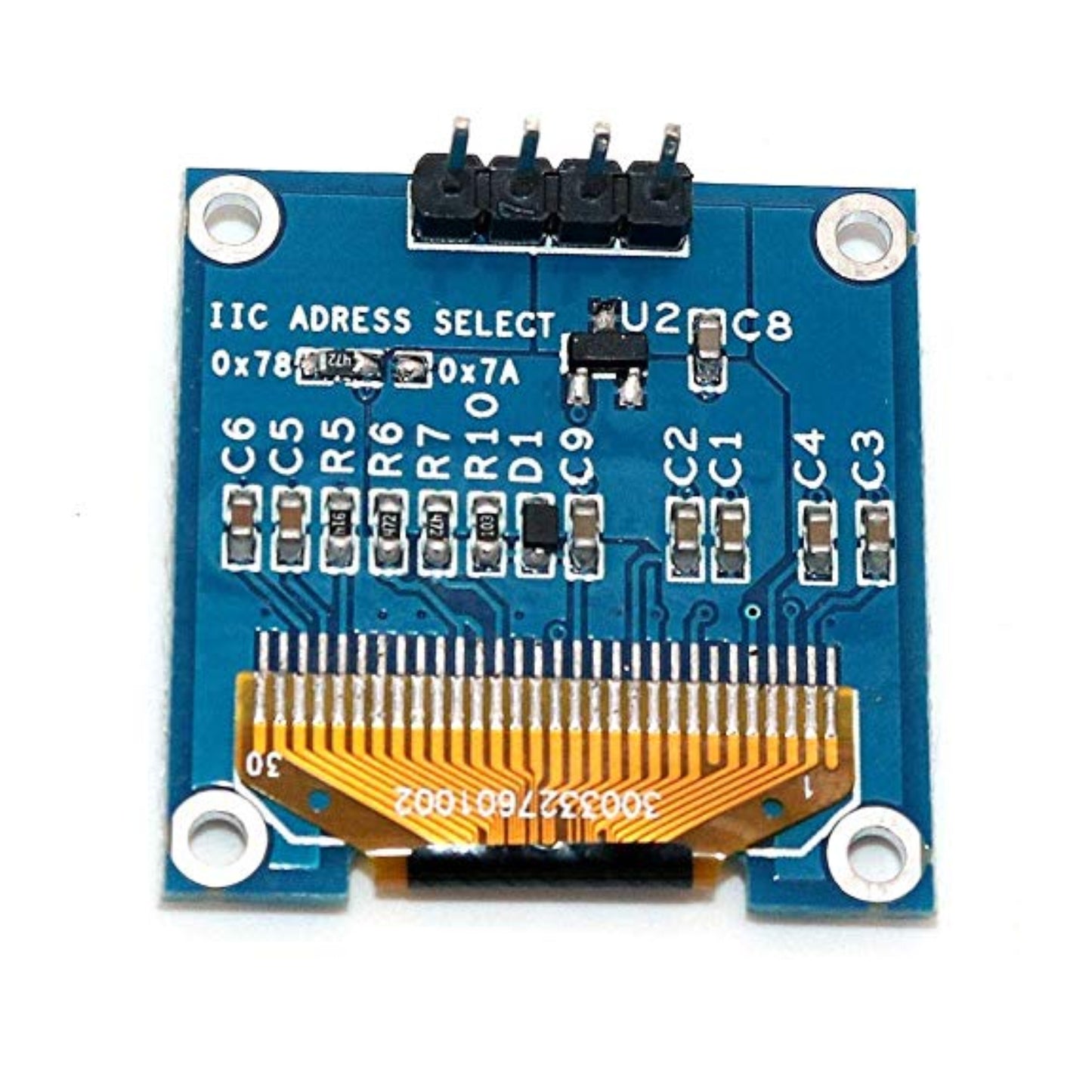 0.96 Inch I2C OLED Display 2.44cm Blue OLED Display Module 4-Pin 128x64 Pixel I2C OLED Display Module For Arduino and Raspberry Pi Projects - AA139