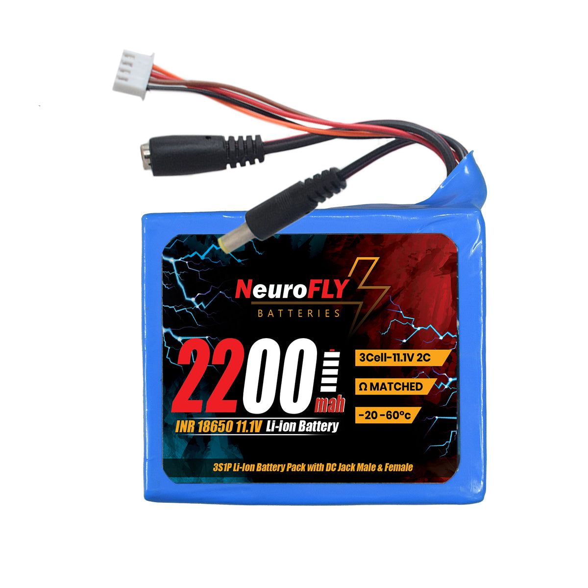 NeuroFLY 11.1V 2200mAh 3S 18650 Li-Ion Battery Pack