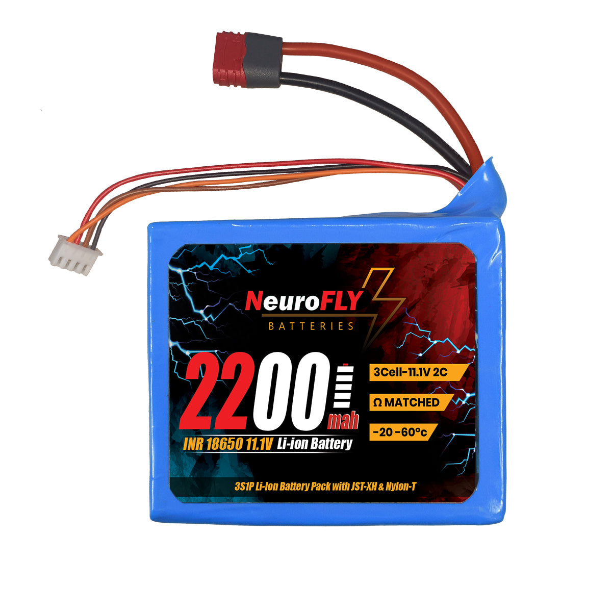 NeuroFLY 11.1V 2200mAh 3S 18650 Li-Ion Battery Pack