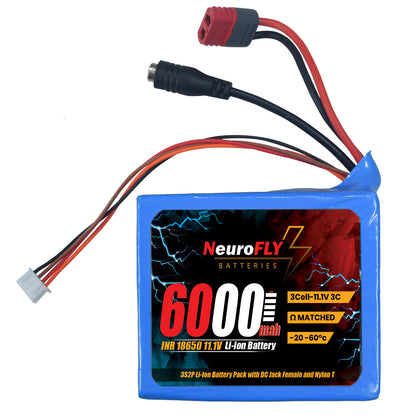 NeuroFLY 11.1V 6000mAh 18650 Li-Ion Battery Pack